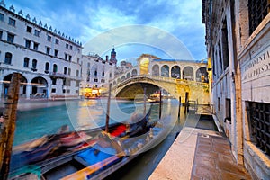 Rialto Bridge at Night, Venice, Italy