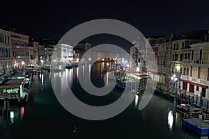 Rialto Bridge Venice Long exposure By Night.