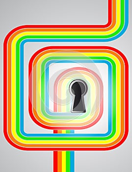 Rianbow node with keyhole in the middle vector