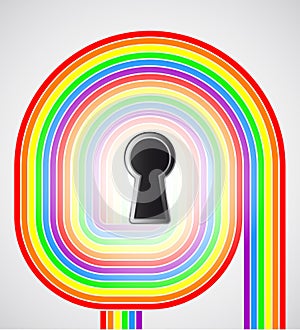 Rianbow swirl with keyhole in the middle vector