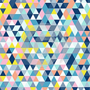 Riangle Seamless Background with Triangle Shapes of Different colors.
