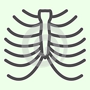 Rib cage skeleton line icon. Human thorax x-ray outline style pictogram on white background. Anatomy and organs signs