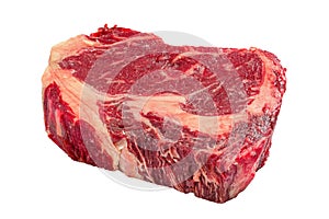 Rib eye fresh meat steak isolated on white background