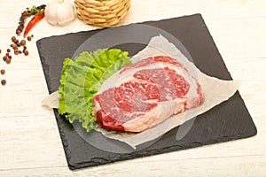 Rib eye raw steak