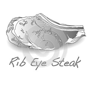 Rib eye steak vector