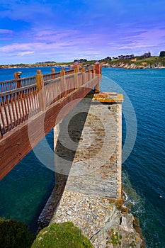 Ribadeo bridge viewpoint over Eo river Galicia Spain