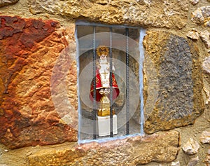 Ribadesella la Guia Virgin in a stone niche Asturias photo