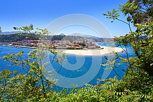 Ribadesella village aerial view in Asturias Spain