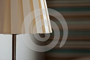Ribbed ceiling lamp in the room close-up