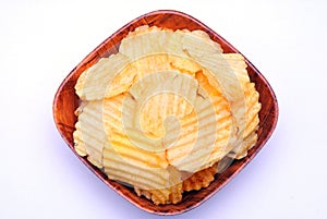 Ribbed and crunchy potato chips