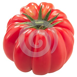 Ribbed heirloom tomato isolated