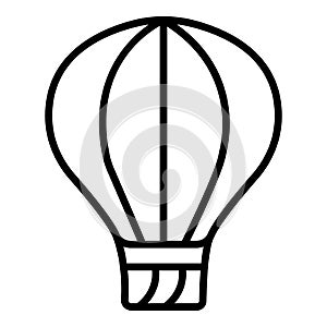 Ribbed hot air balloon icon, outline style