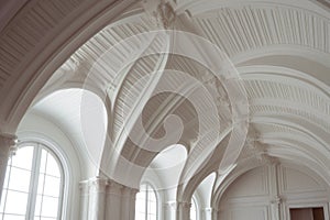 ribbed vaulting and elegant ceiling moldings