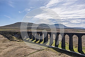 Ribblehead Viaduct and Ingleborough from the east