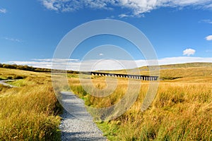 Ribblehead viaduct, located in North Yorkshire, the longest and the third tallest structure on the Settle-Carlisle line