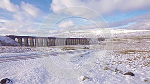 Ribblehead viaduct in winter.
