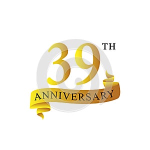 Ribbon anniversary 36th years logo