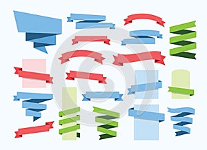 Ribbon banner set vector