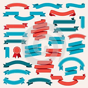 Ribbon Banners Retro Collection Vector