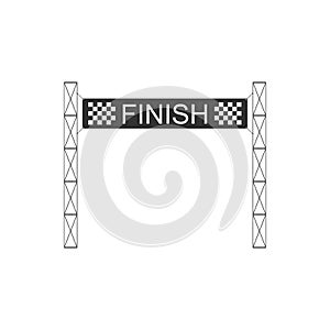 Ribbon in finishing line icon isolated. Symbol of finish line. Sport symbol or business concept