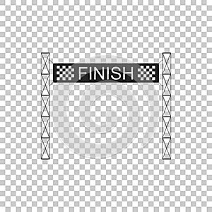 Ribbon in finishing line icon isolated on transparent background. Symbol of finish line. Sport symbol or business