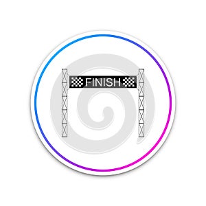Ribbon in finishing line icon isolated on white background. Symbol of finish line. Sport symbol or business concept