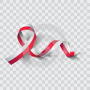 Ribbon flag of Poland. Vector illustration.