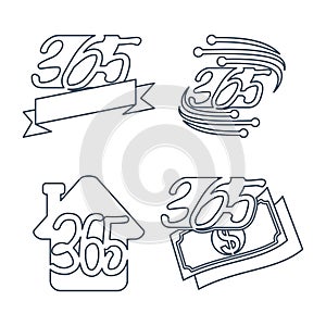 Ribbon home money technology 365 infinity logo icon outline