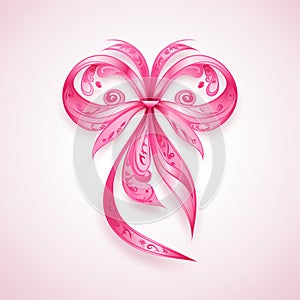 Ribbon Isolation Pink Elegance