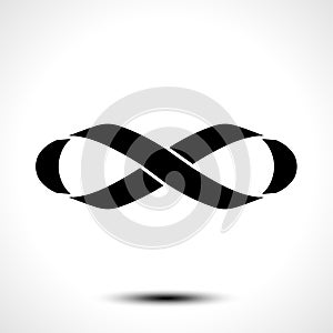 Ribbon in shape limitless, Infinity symbol for logo design.