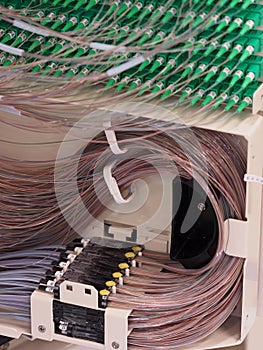 Ribbon to fiber transition in the back of a panel