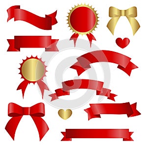 Ribbon vector icon set