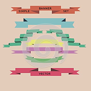 Ribbon vector set different color