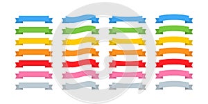 Ribbons Banners. Ribbons banners collection, isolated. Ribbons banners vector icons Rainbow color. Vector illustration