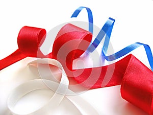 Ribbons - blue, red and white