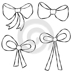 Ribbons Bows Line Art photo