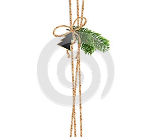 Ribbons of burlap rope for christmas decorations