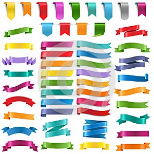 Ribbons And Labels Big Collection White Background