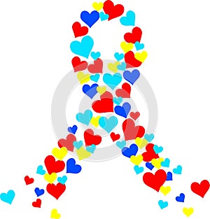 Ribbons love illustration hearts colorfull