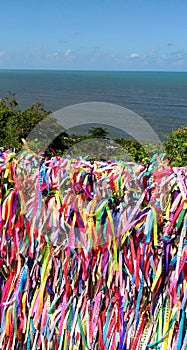 Ribbons and sea in Porto Seguro - Bahia - Brazil photo