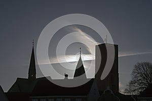 Ribe Cathedral in backlit