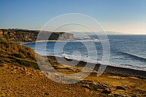 Ribeira de illhas beach in Ericeira village, Portugal.