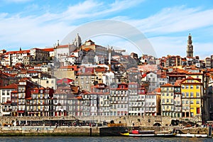 Ribeira district in the heart of Porto, Portugal