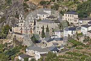 Ribeira sacra. As Ermidas traditional village with church. Galicia, Spain