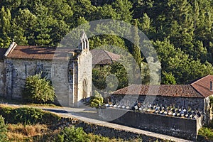 Ribeira sacra. San Martino da cova church and cemetery. Spain