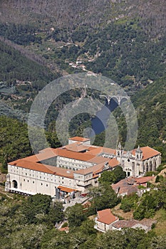 Ribeira sacra. Santo Estevo monastery and Sil river. Ourense, Spain