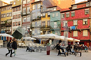 Ribeira square in the old town. Porto. Portugal