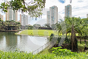 Ribeirao Preto city tourism map sign, at Dr. Luis Carlos Raya pa