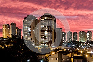 RibeirÃ£o Preto skyline at sunset