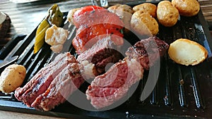 Ribeye striplion steak